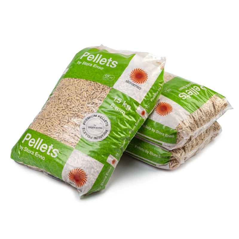 Pellet di legno STORA ENSO A1 6 mm 15 kg / 80 sacchi x 15 kg / Pallet 1200 kg