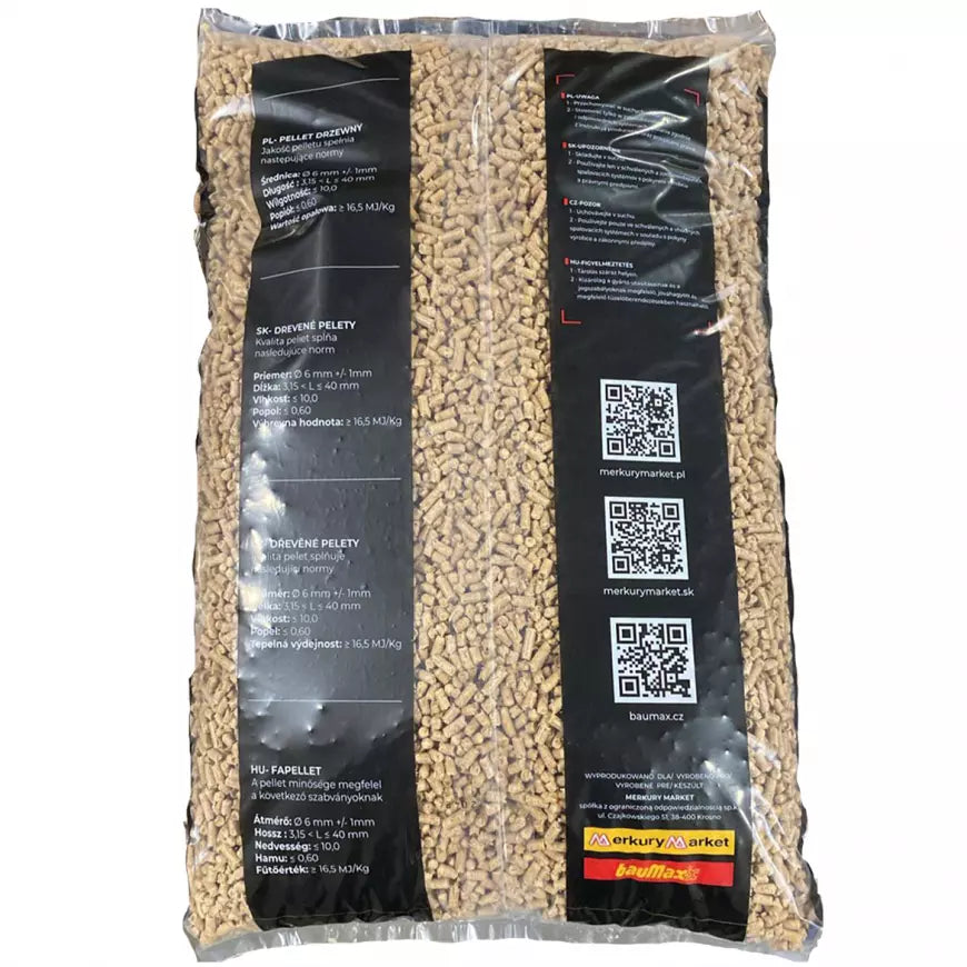 Pellet Premium A1 di legno / 1050 kg / 15 kg x 70 sacchi