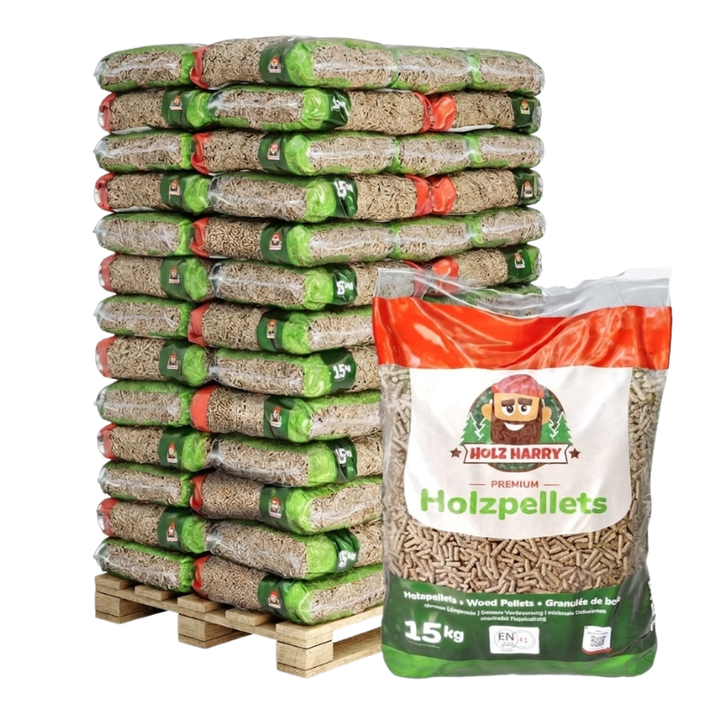 Pellet di legno Holz Harry Premium ENplus A1, pallet da 975 kg