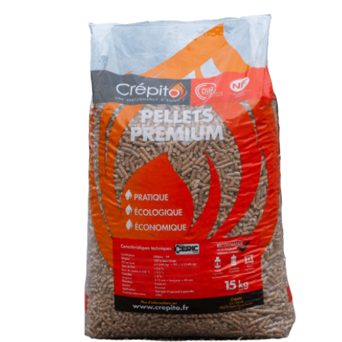 Pellet di legno Crépito (pallet da 72 sacchi - 1080 kg)