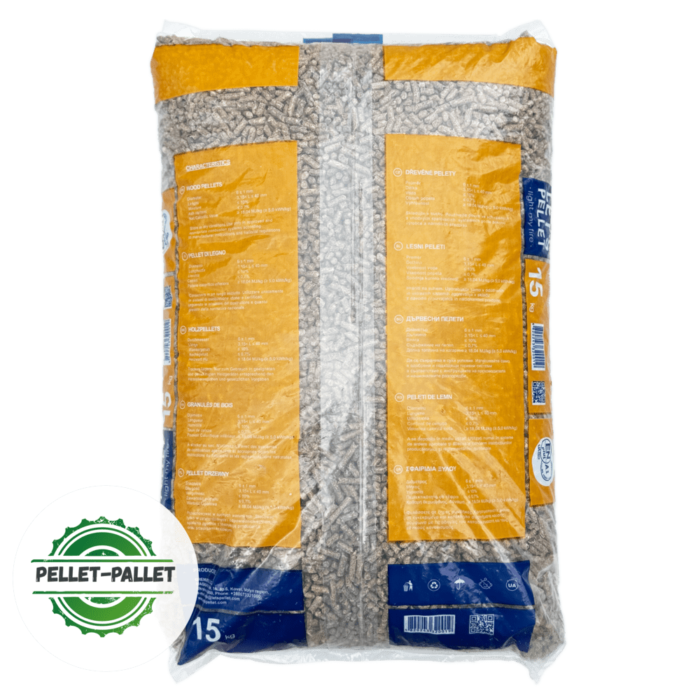 Let’s Pellet , 990 kg ( 66 sacchi da 15 kg ciascuno ) certificat ENplus A1, UA022 e FSC 100%