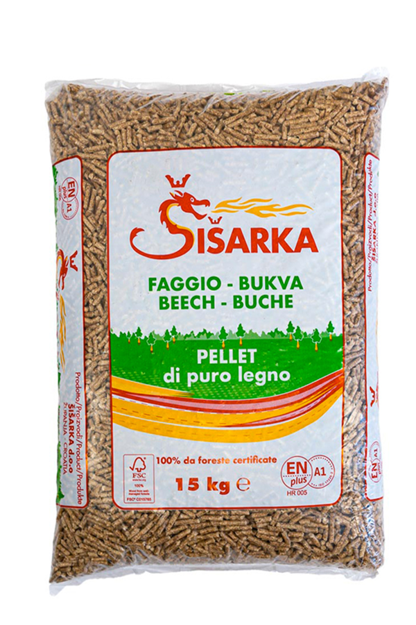 Pellet Sisarka ENplus A1 – Bancale da 78 sacchi x 15 kg (1170 kg)