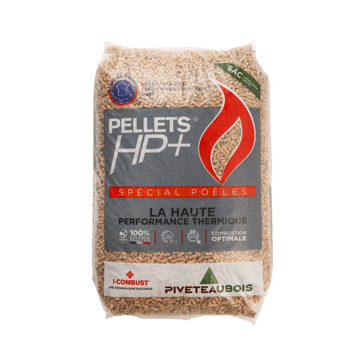Pellet di legno HP+ – Piveteau – pallet da sacchi da 15 kg