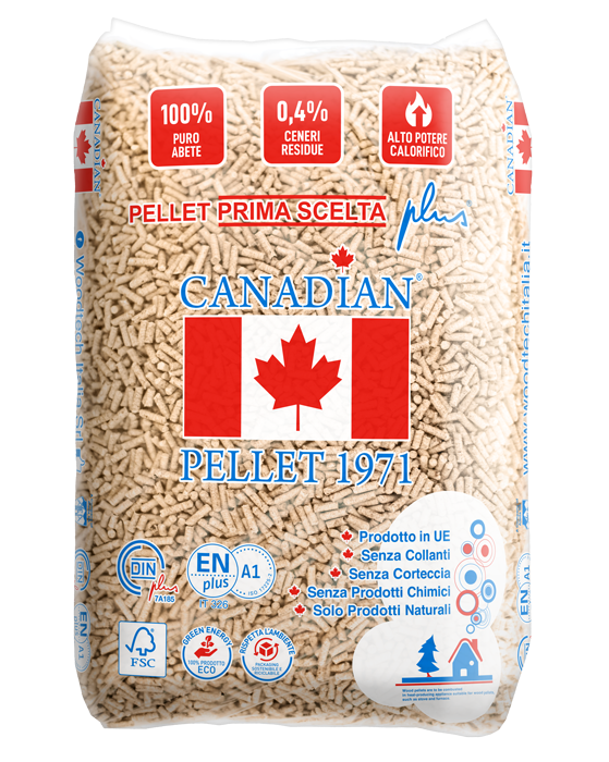 Pellet Canadian Pellet – Pallet da 72 sacchi x 15 kg di abete
