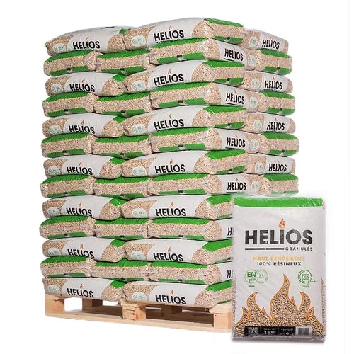 Pellet HELIOS - Pallet da 65 sacchi da 15 kg – 100% legno resinoso