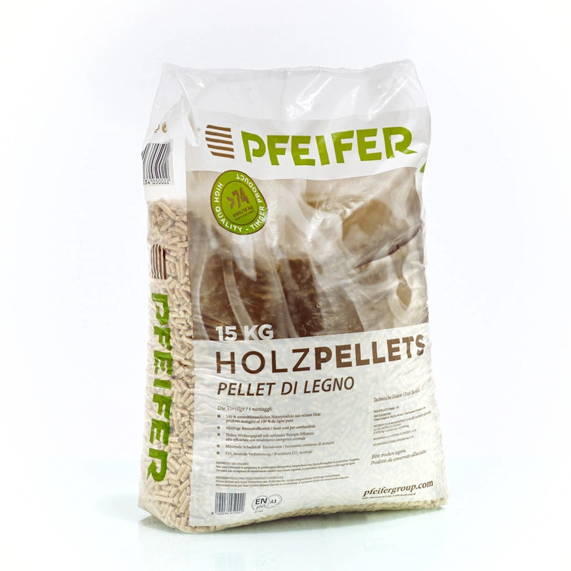 Pellet di legno PFEIFER A1 6 mm 15 kg / Pallet 1050 kg 70 sacchi x 15 kg