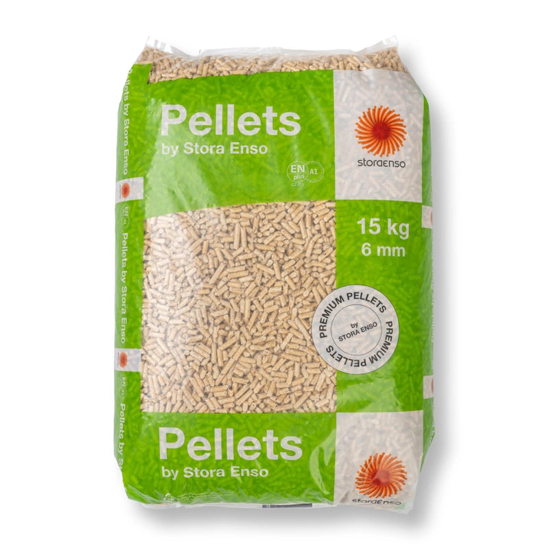 Pellet di legno STORA ENSO A1 6 mm 15 kg / 80 sacchi x 15 kg / Pallet 1200 kg
